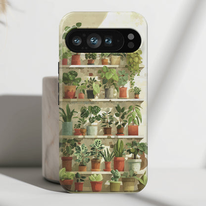 Potted Plants Shelves Watercolor Design Phone Case for Google Pixel