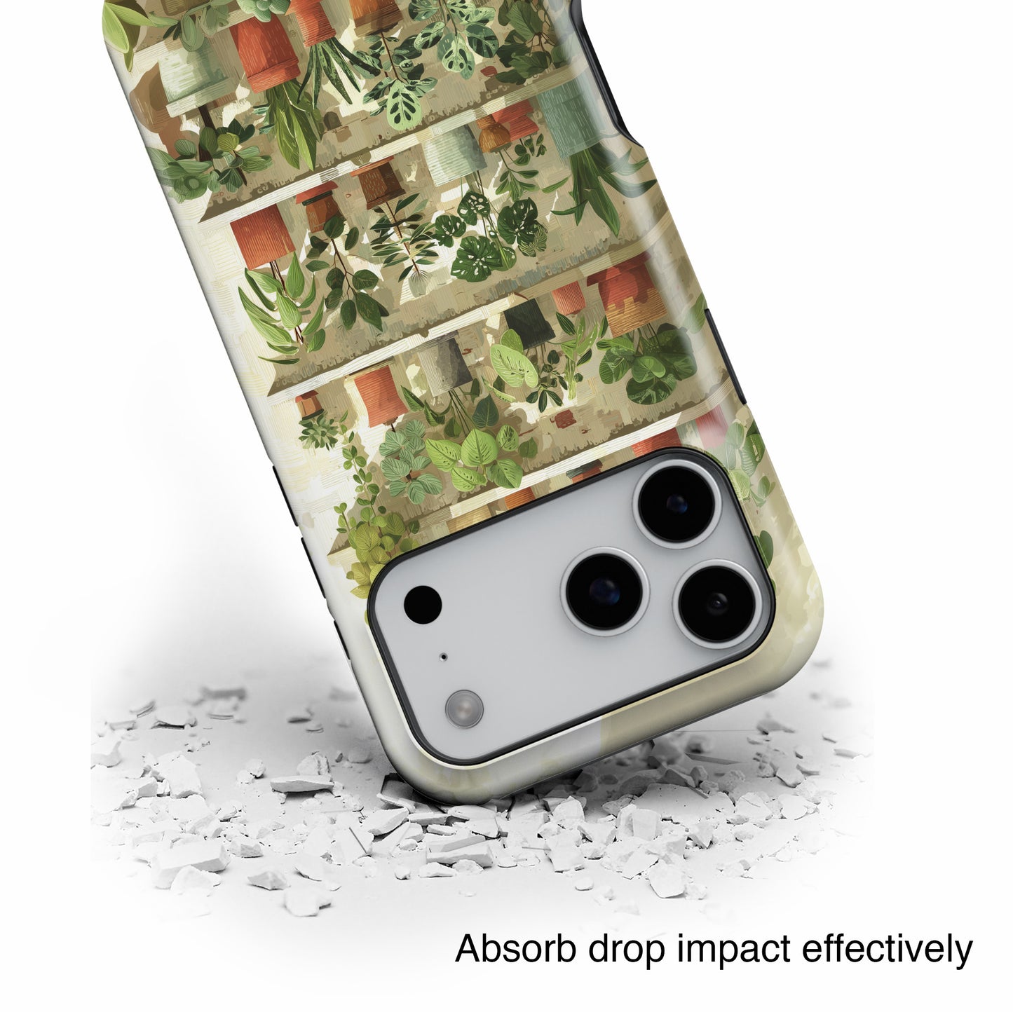 Potted Plants Shelves Watercolor Design iPhone Case
