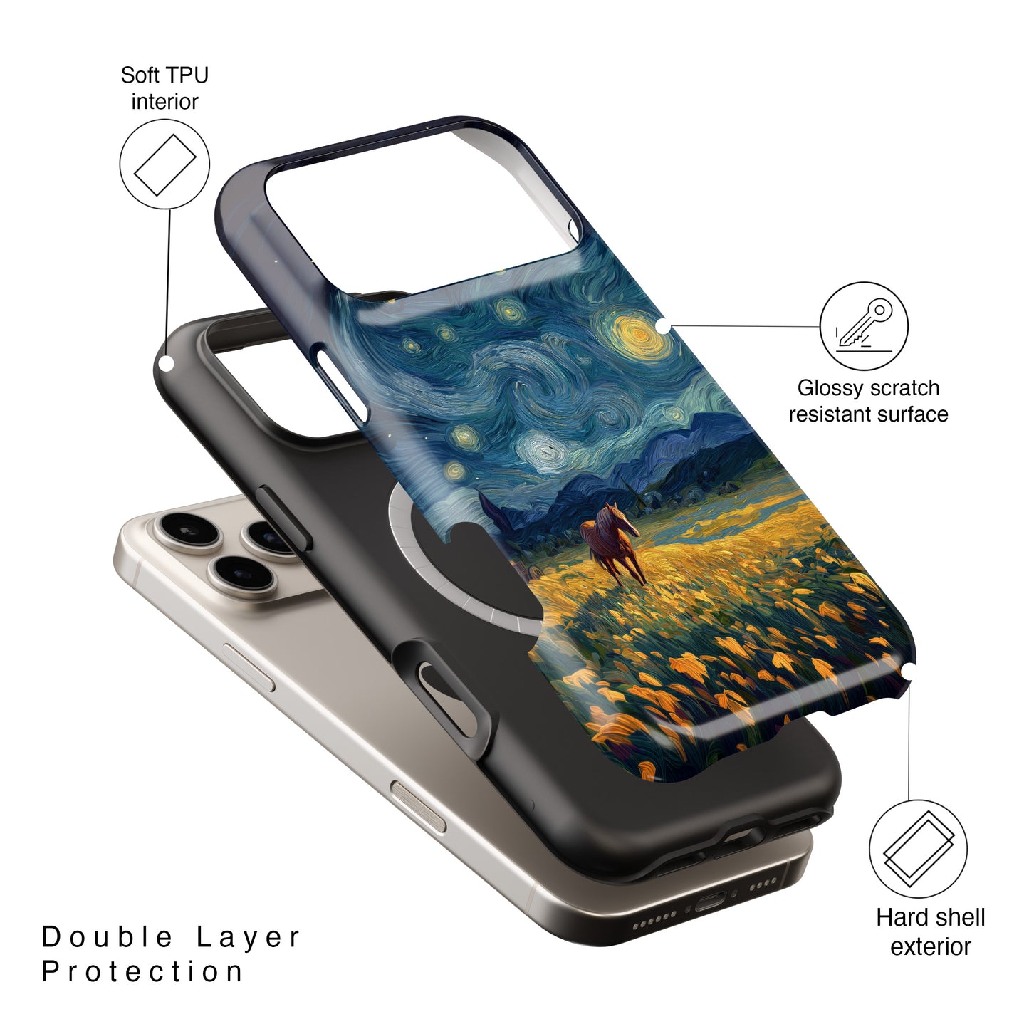 Prairie Nocturne Design iPhone Case