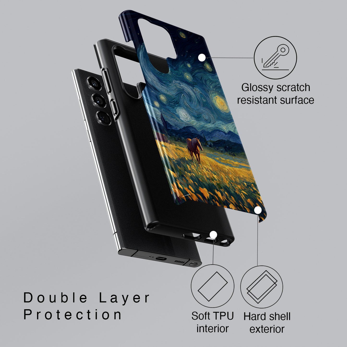 Prairie Nocturne Design Phone Case for Galaxy S series Phones