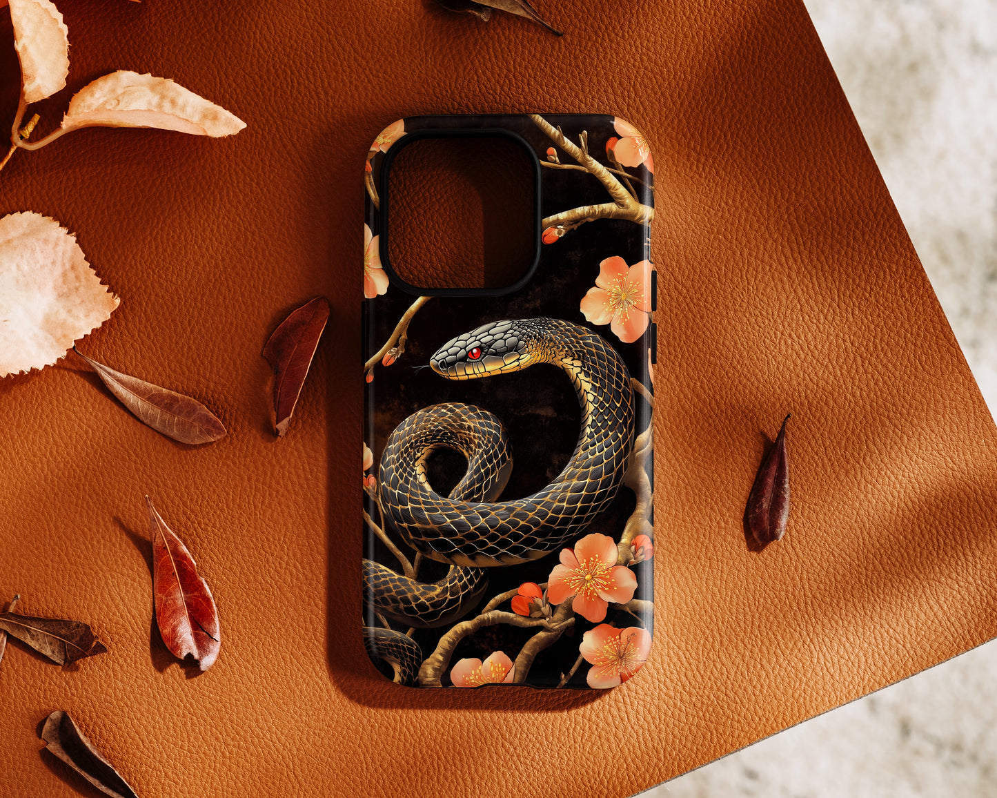 Snake Floral Design iPhone Case