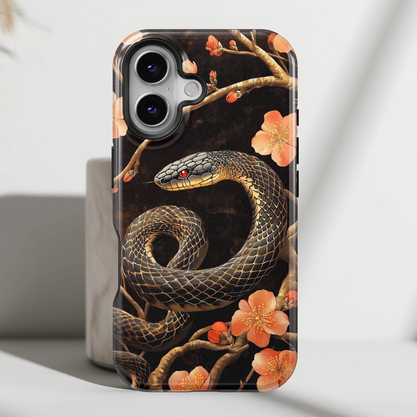 Snake Floral Design iPhone Case