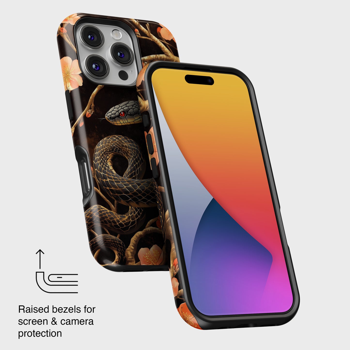 Snake Floral Design iPhone Case