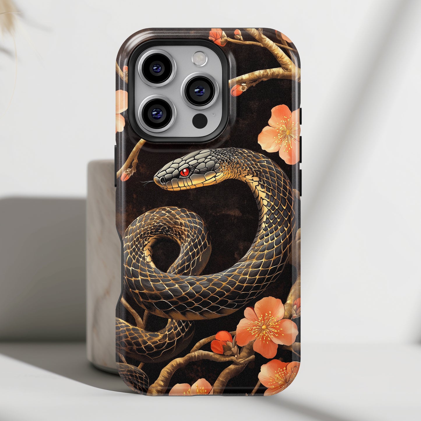 Snake Floral Design iPhone Case