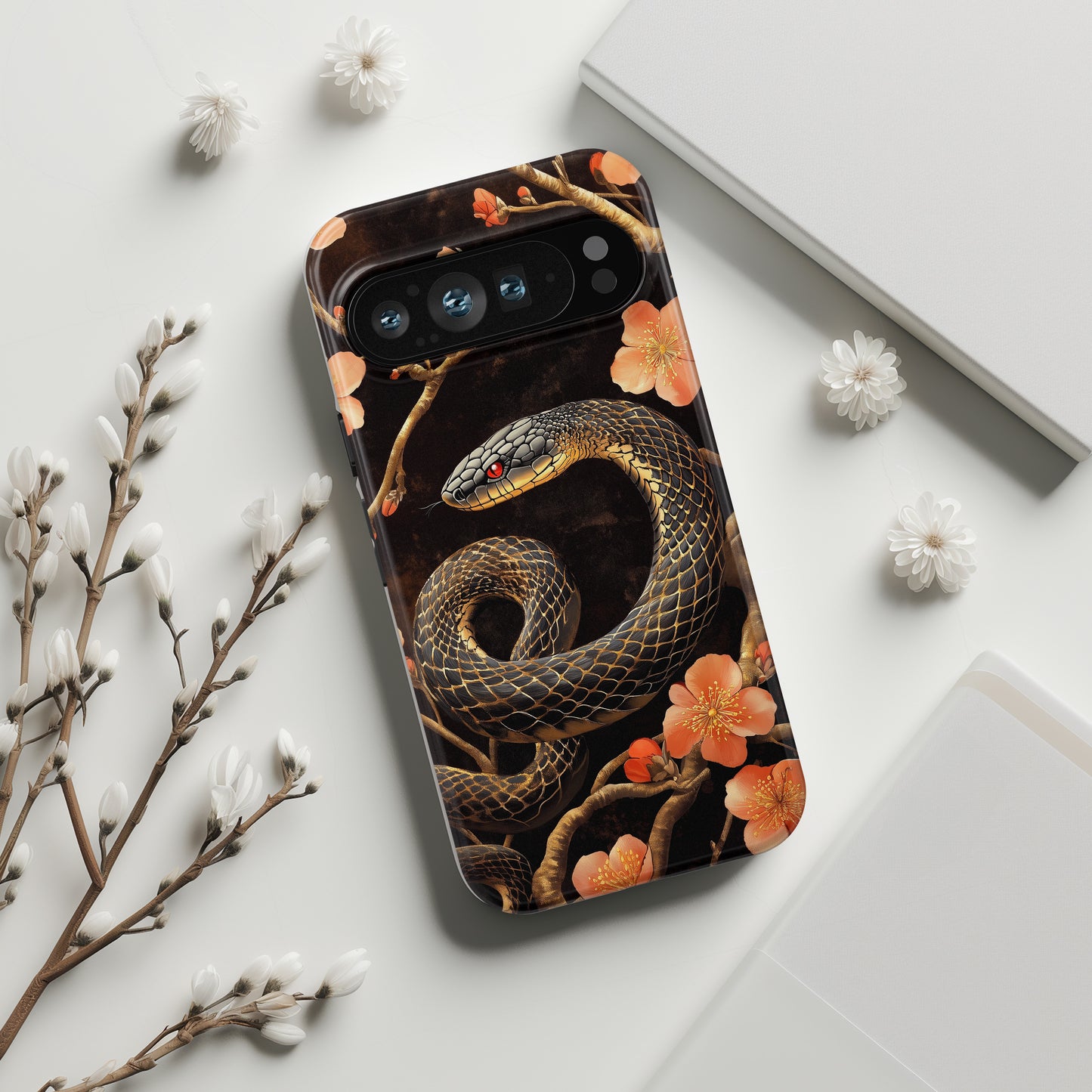 Snake Floral Design Phone Case for Google Pixel