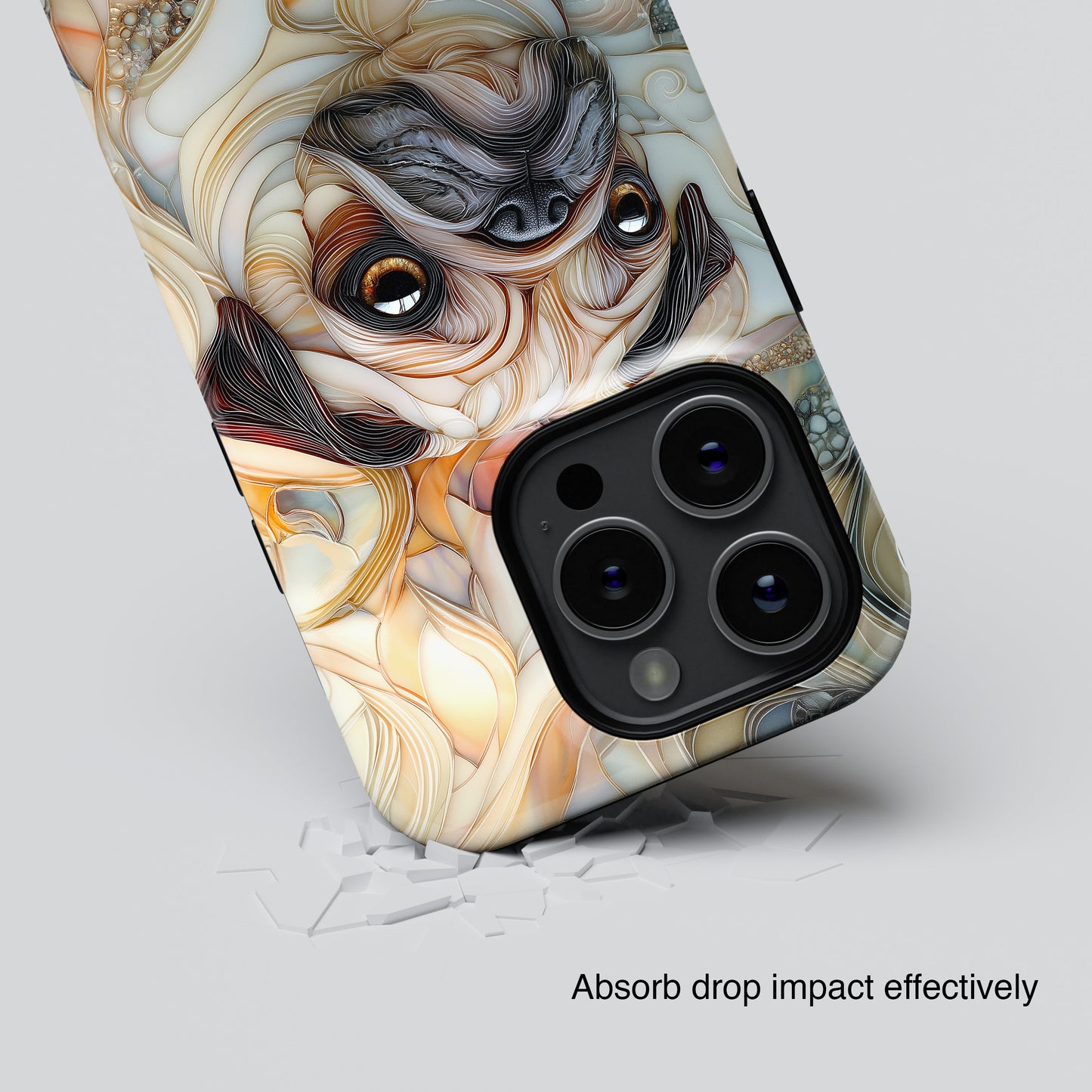 Pug Stained Glass Design iPhone Case