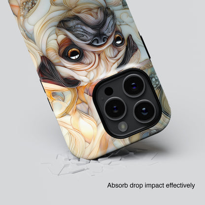 Pug Stained Glass Design iPhone Case