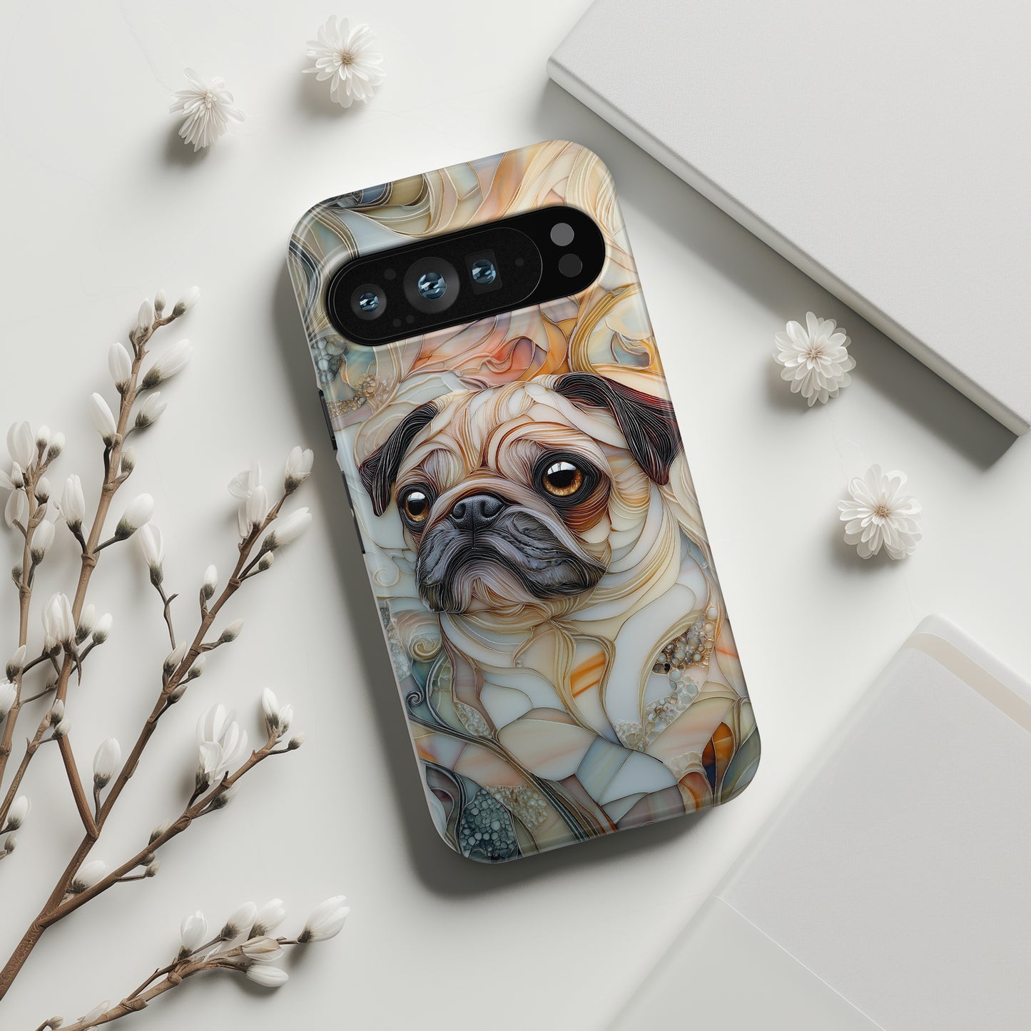 Pug Stained Glass Design Phone Case for Google Pixel