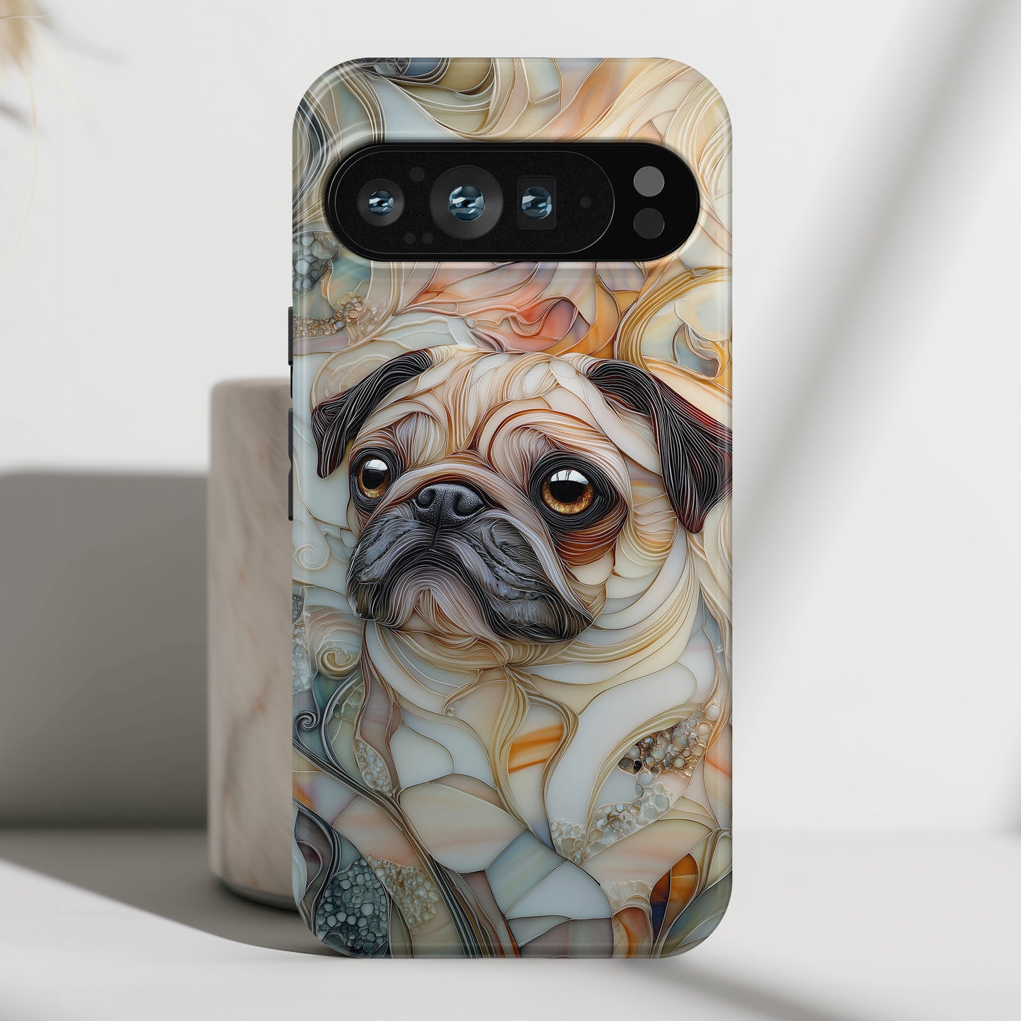 Pug Stained Glass Design Phone Case for Google Pixel