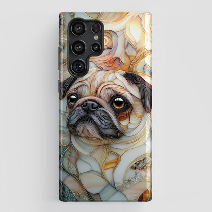 Pug Stained Glass Design Phone Case for Galaxy S series Phones