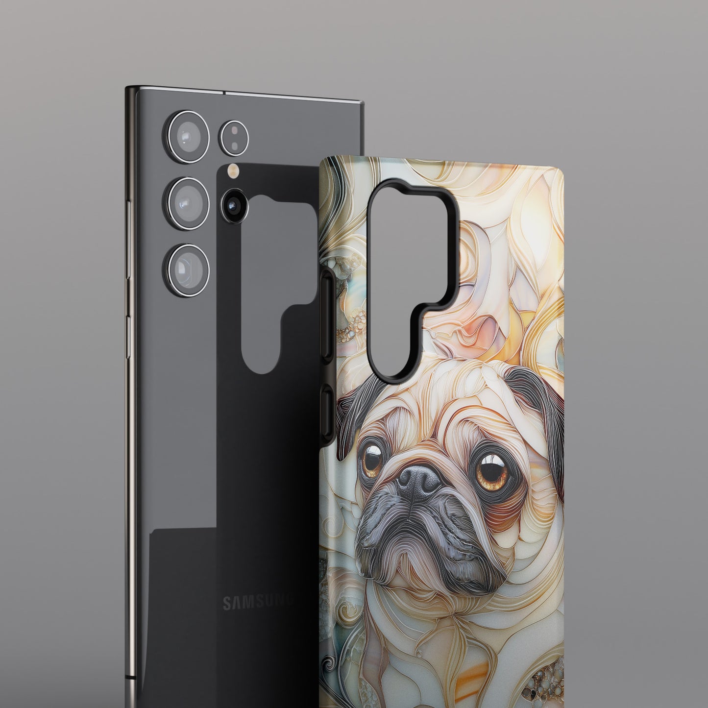 Pug Stained Glass Design Phone Case for Galaxy S series Phones
