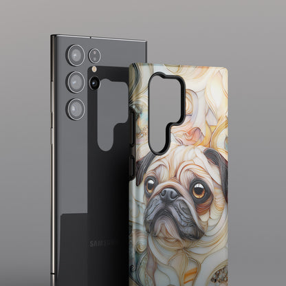 Pug Stained Glass Design Phone Case for Galaxy S series Phones