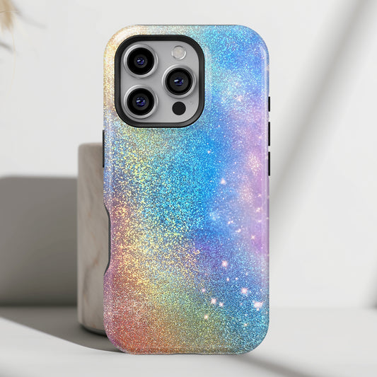 Rainbow Glitter Effect Design iPhone Case