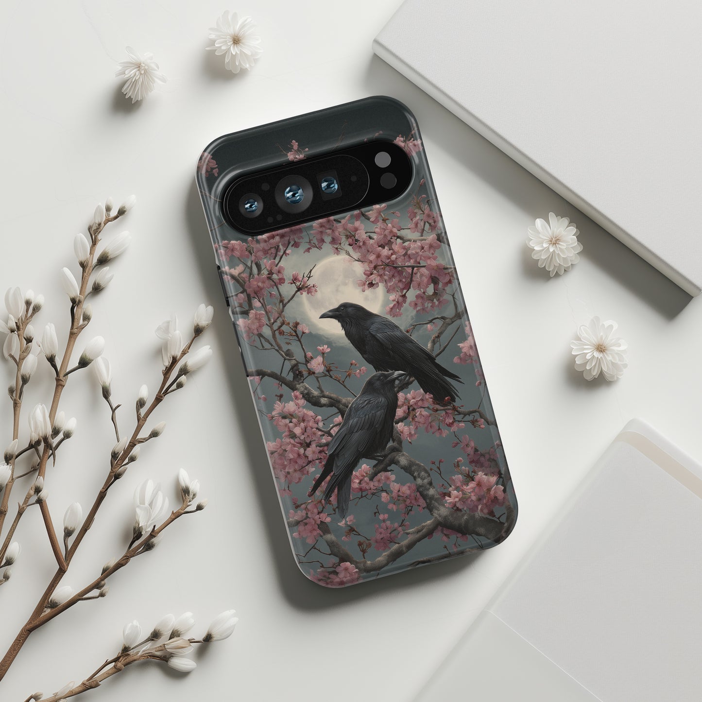 Ravens in Bloom Design Phone Case for Google Pixel