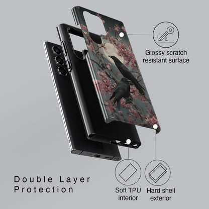 Ravens in Bloom Design Phone Case for Galaxy S series Phones