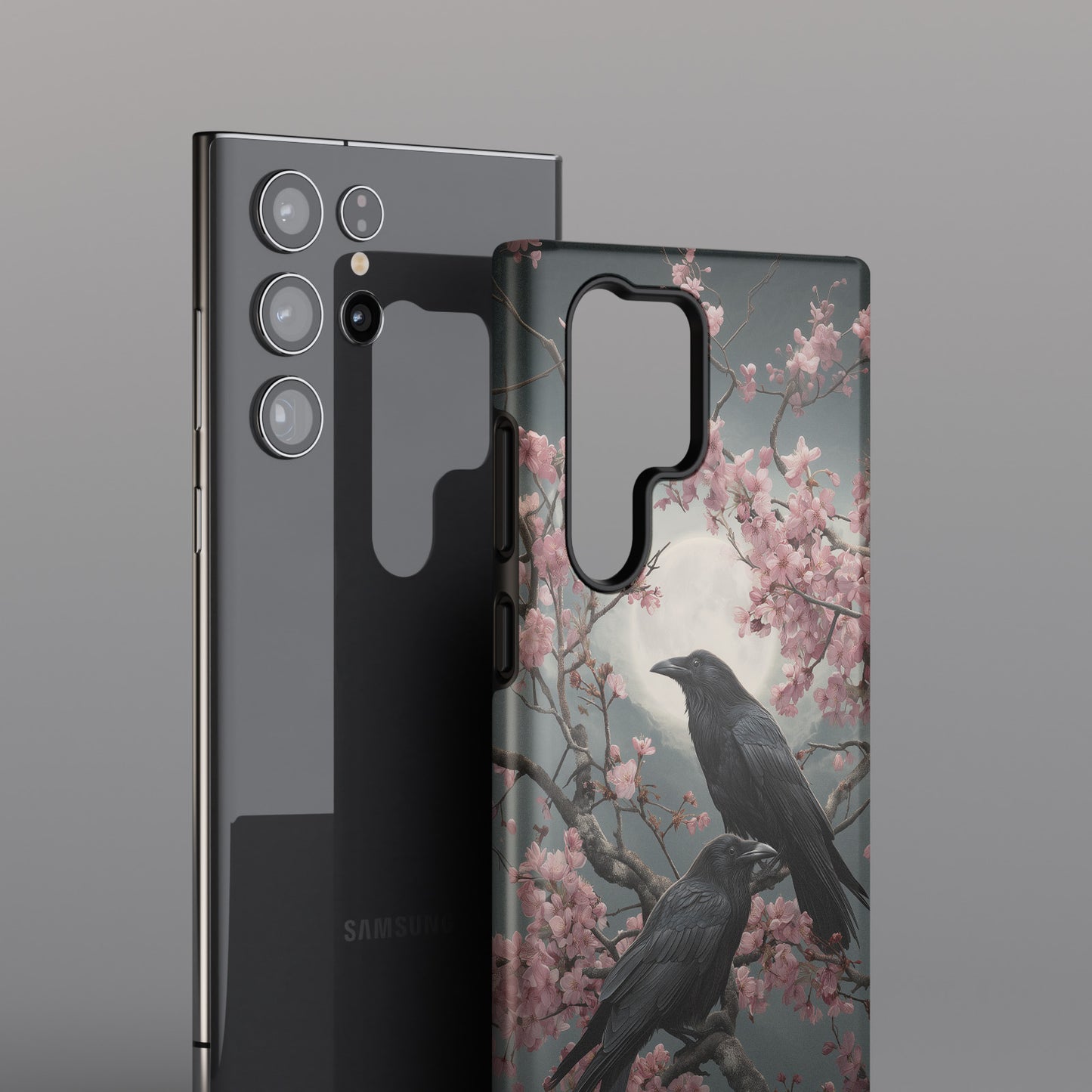 Ravens in Bloom Design Phone Case for Galaxy S series Phones