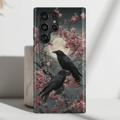 Ravens in Bloom Design Phone Case for Galaxy S series Phones