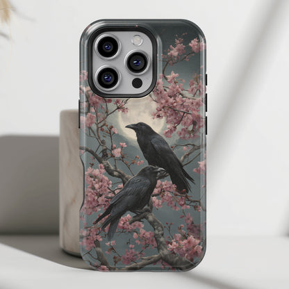Ravens in Bloom Design iPhone Case