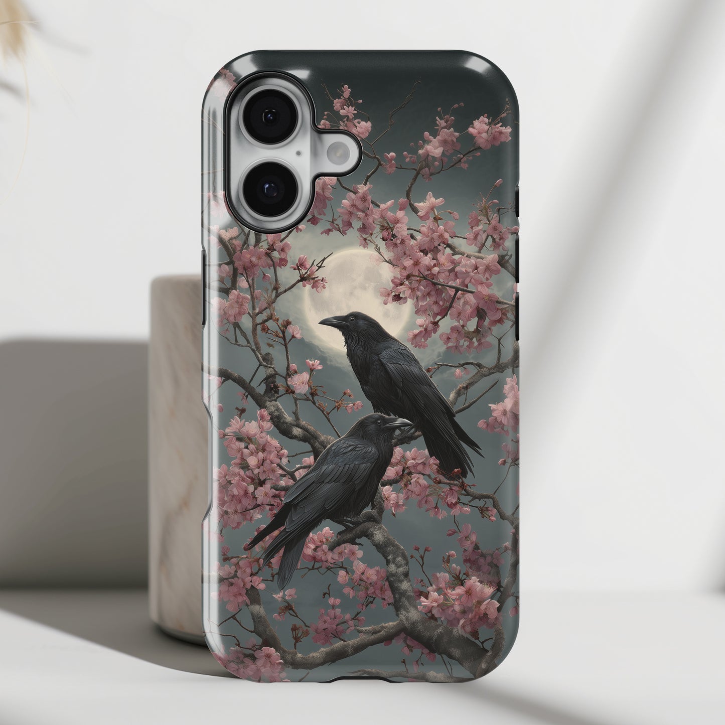 Ravens in Bloom Design iPhone Case