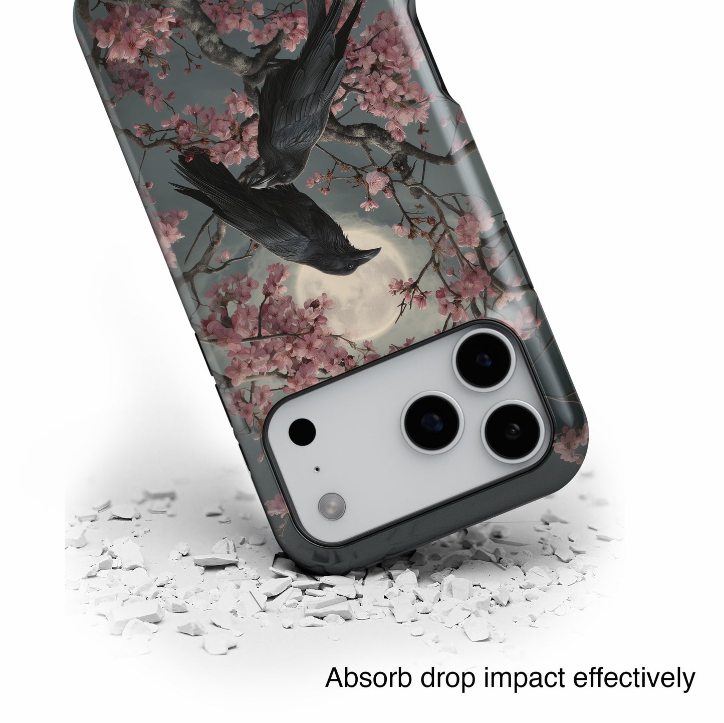 Ravens in Bloom Design iPhone Case