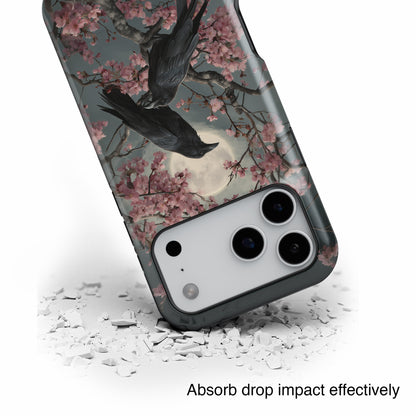 Ravens in Bloom Design iPhone Case
