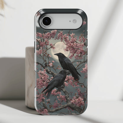 Ravens in Bloom Design iPhone Case
