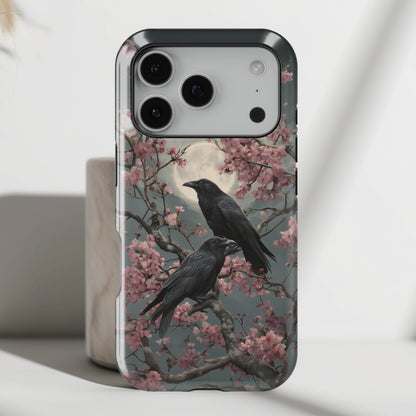 Ravens in Bloom Design iPhone Case