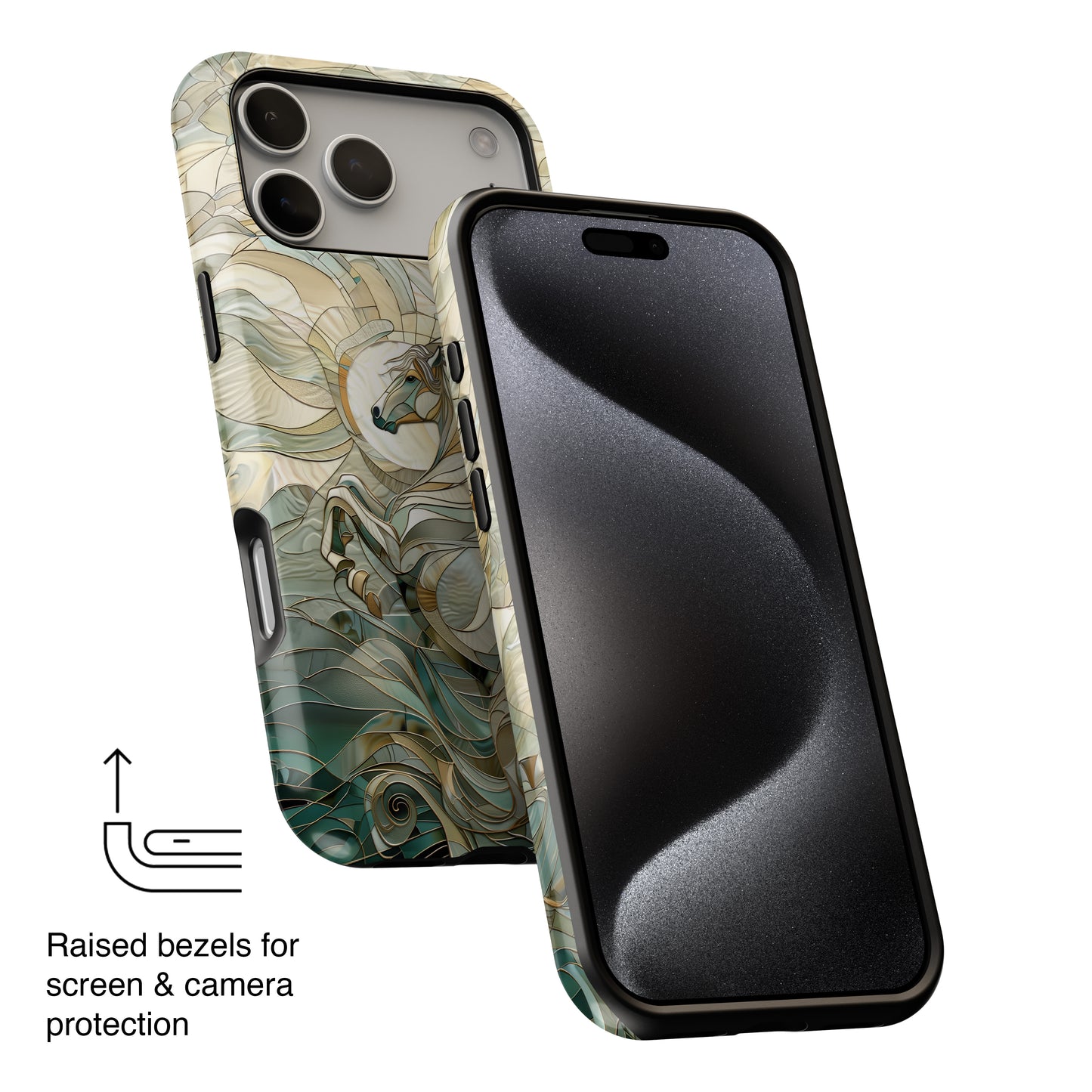 Rearing Horse Stained Glass Design iPhone Case
