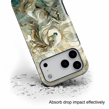 Rearing Horse Stained Glass Design iPhone Case