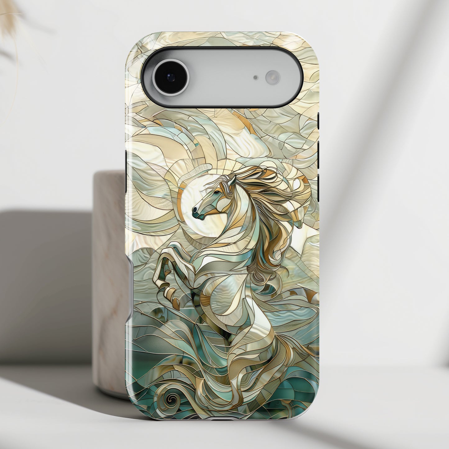 Rearing Horse Stained Glass Design iPhone Case