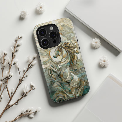 Rearing Horse Stained Glass Design iPhone Case