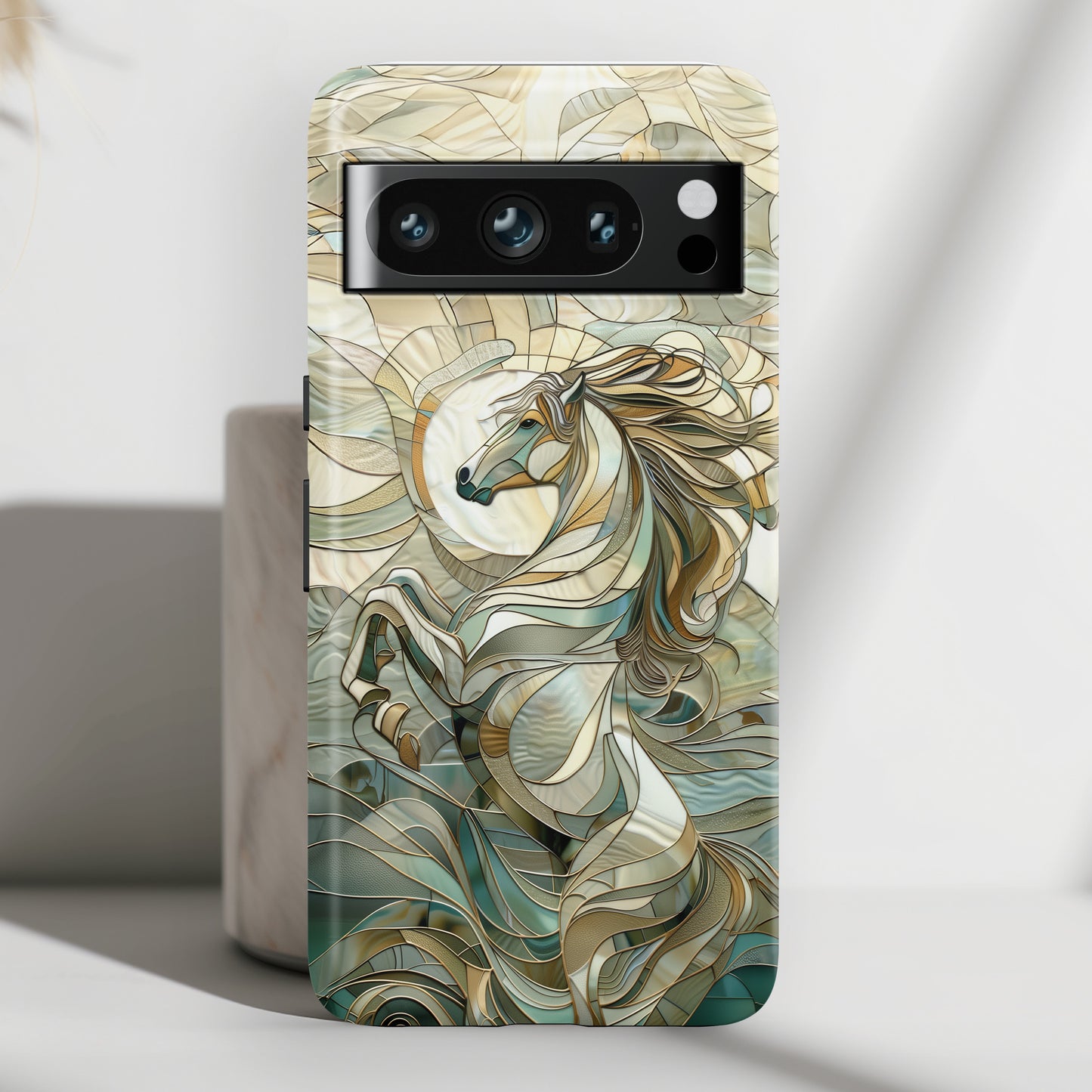 Rearing Horse Stained Glass Design Google Pixel Phone Case