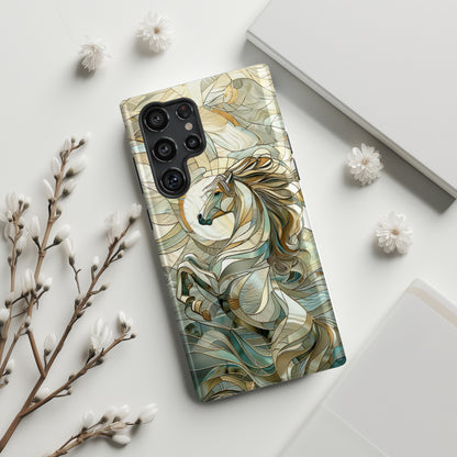 Rearing Horse Stained Glass Design Case for Galaxy S series Phones