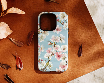 Retro Cherry Blossom Floral Design iPhone Case