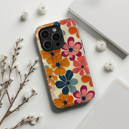 Retro Flower Bloom Design iPhone Case