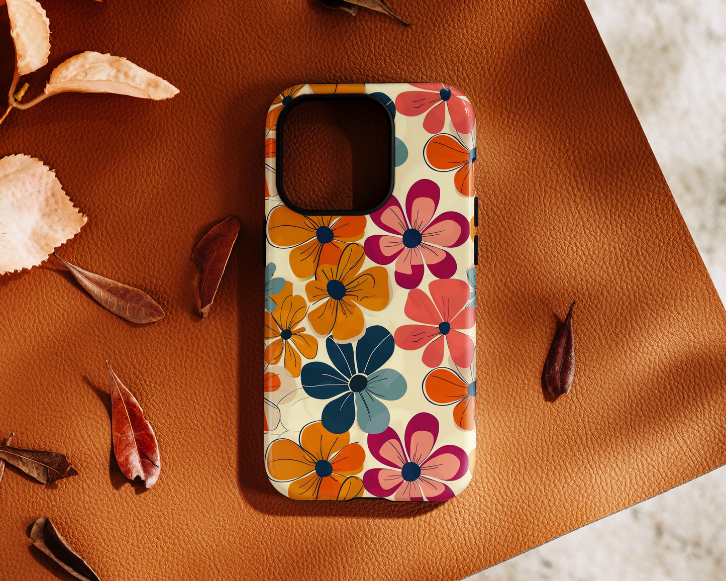 Retro Flower Bloom Design iPhone Case