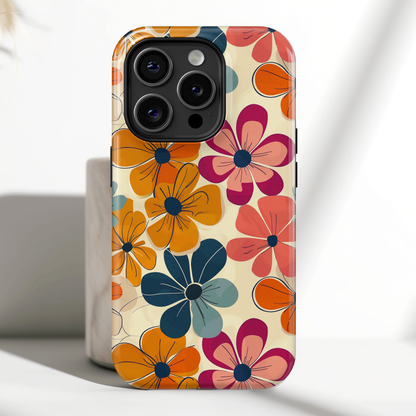 Retro Flower Bloom Design iPhone Case