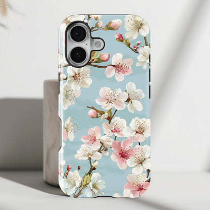 Retro Cherry Blossom Floral Design iPhone Case