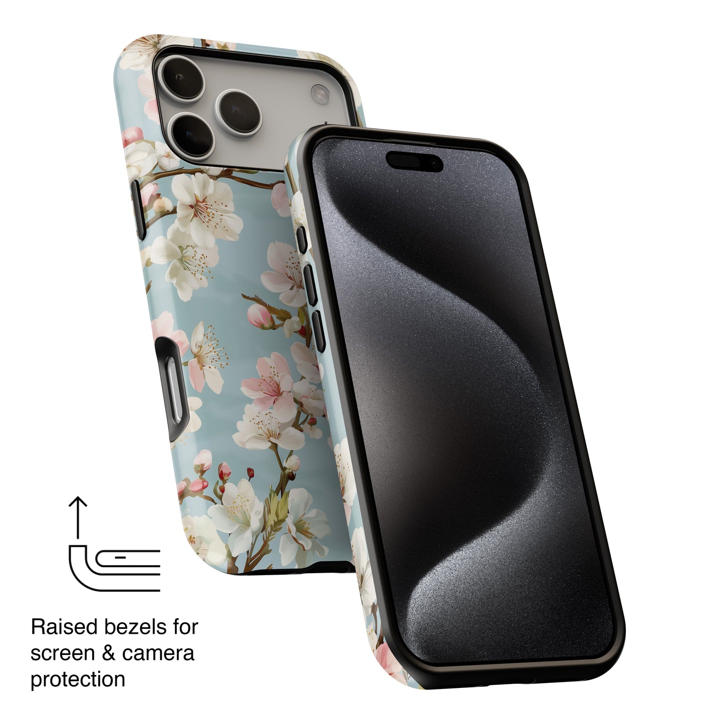 Retro Cherry Blossom Floral Design iPhone Case
