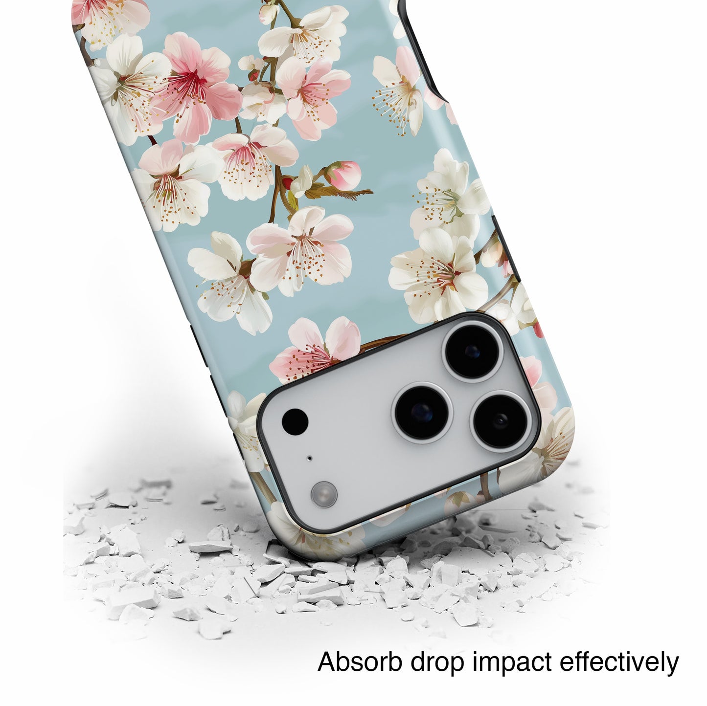Retro Cherry Blossom Floral Design iPhone Case