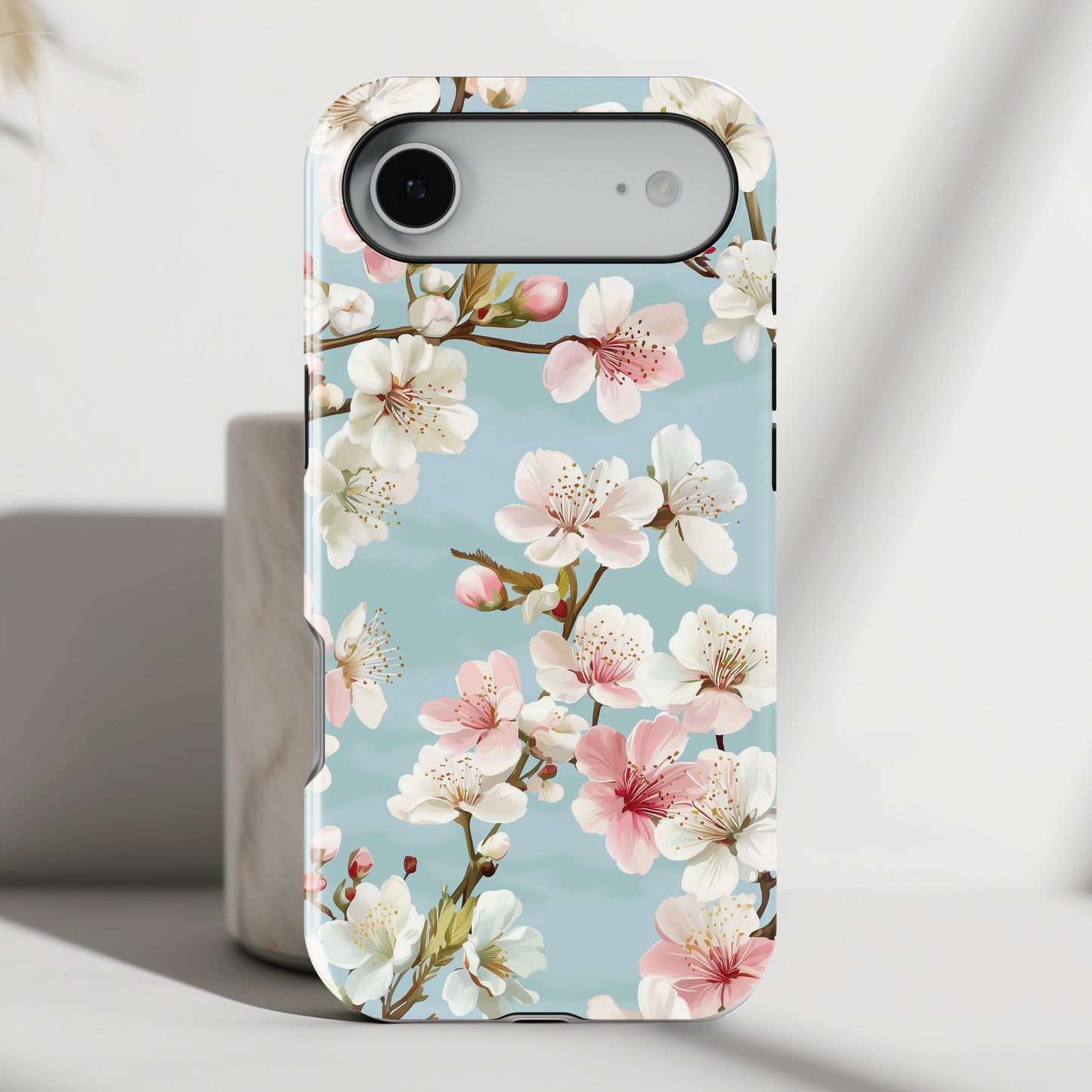Retro Cherry Blossom Floral Design iPhone Case