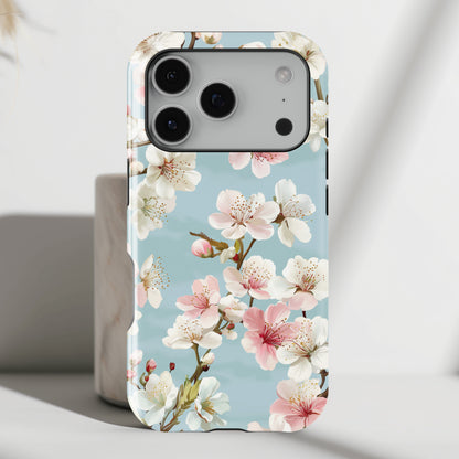 Retro Cherry Blossom Floral Design iPhone Case