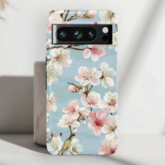 Retro Cherry Blossom Floral Design Google Pixel Phone Case