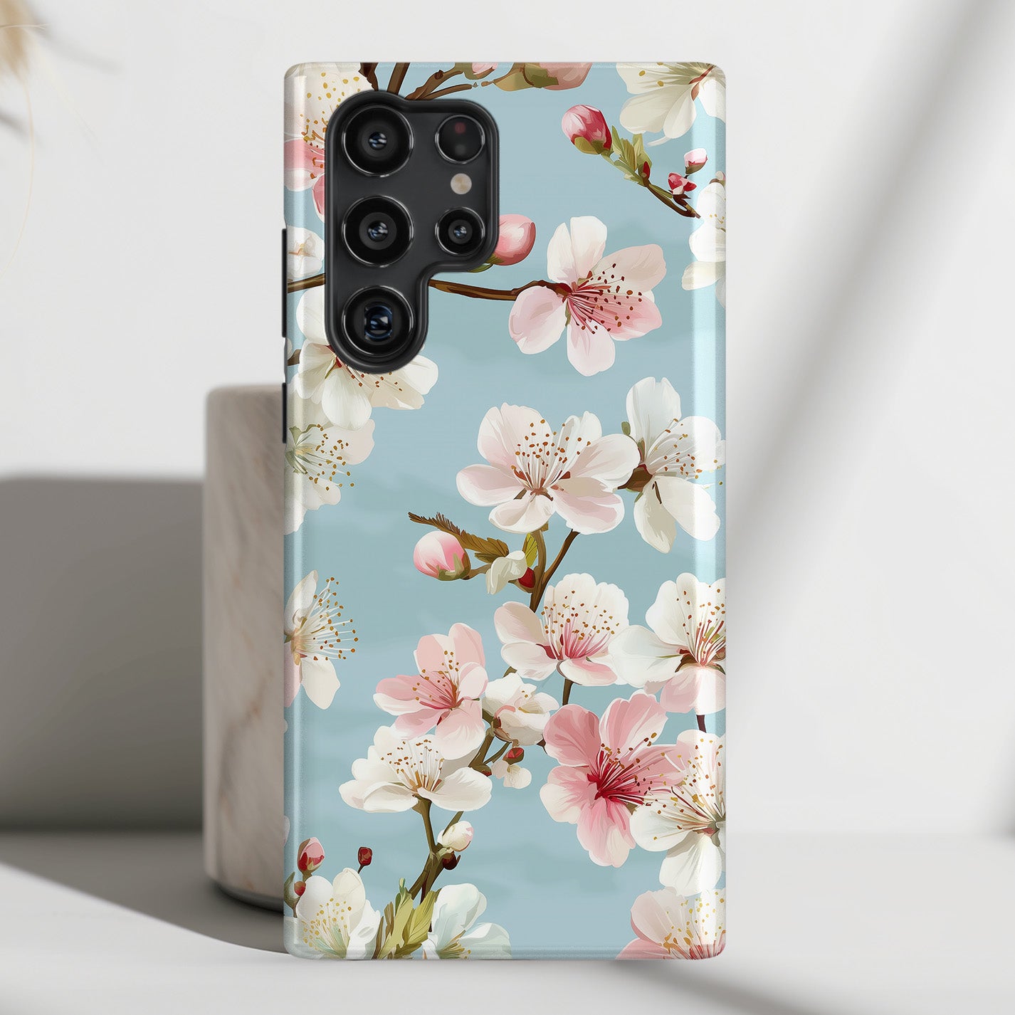 Retro Cherry Blossom Floral Design Case for Galaxy S series Phones