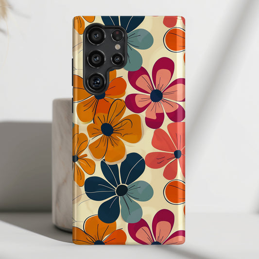 Retro Flower Bloom Design Samsung Phone Case