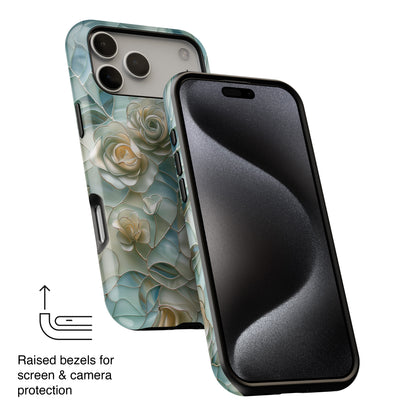 Roses Stained Glass Design Design iPhone Case