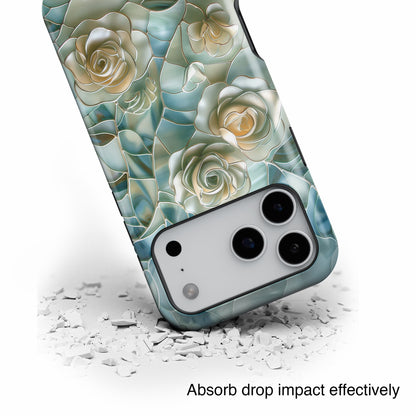 Roses Stained Glass Design Design iPhone Case