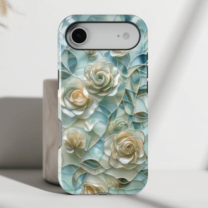 Roses Stained Glass Design Design iPhone Case