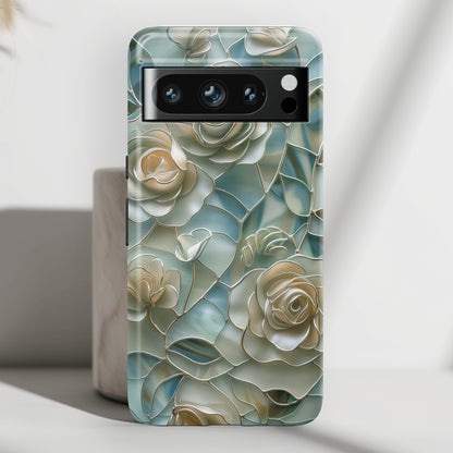 Roses Stained Glass Design Design Google Pixel Phone Case