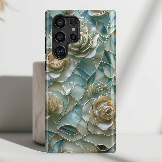 Roses Stained Glass Design Design Samsung Phone Case
